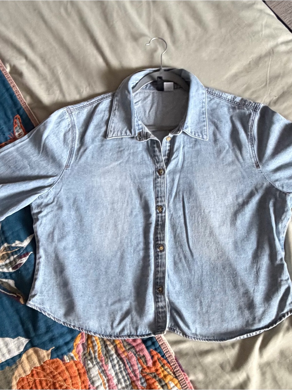 H&M Light Wash Denim Button-Down Shirt